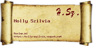 Holly Szilvia névjegykártya